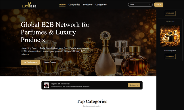 LuxeB2B · B2B Luxury Marketplace · luxeb2b.com